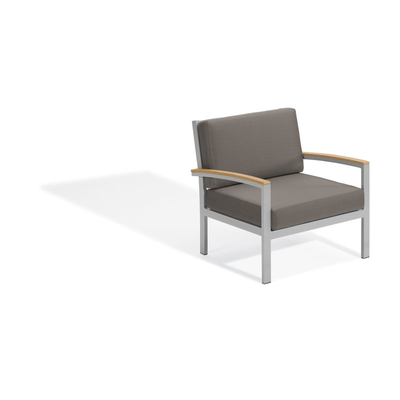 Travira Cushion Lounge Chair, Stone, Tekwood Natural