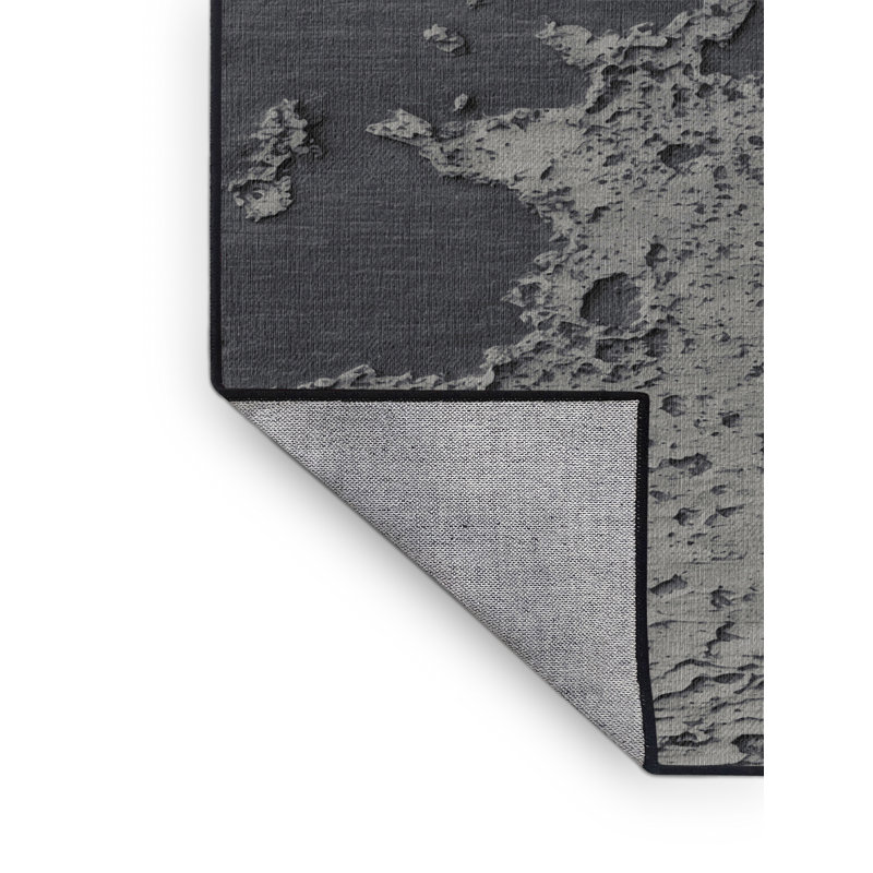 Machine Washable Space Gray Area Rug