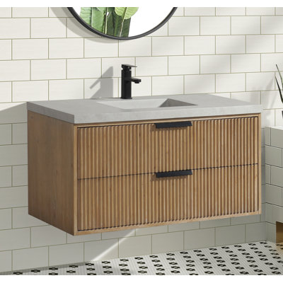 Anelie 42'' Single Bathroom Vanity With Concrete Top