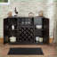 Armoire à vin avec fini espresso avec support pour 18 bouteilles, porte-verres à pied et amp; Rangement | Moderne | Salon