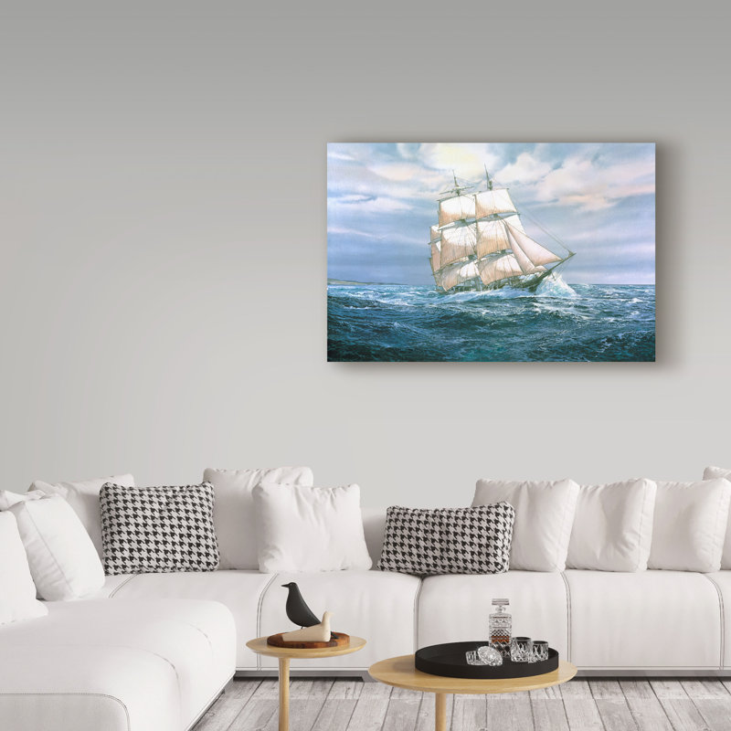 «Hunter Heading out» par Dravon, reproduction de peinture acrylique sur toile tendue, H 12 po x l 19 po x P 2 po