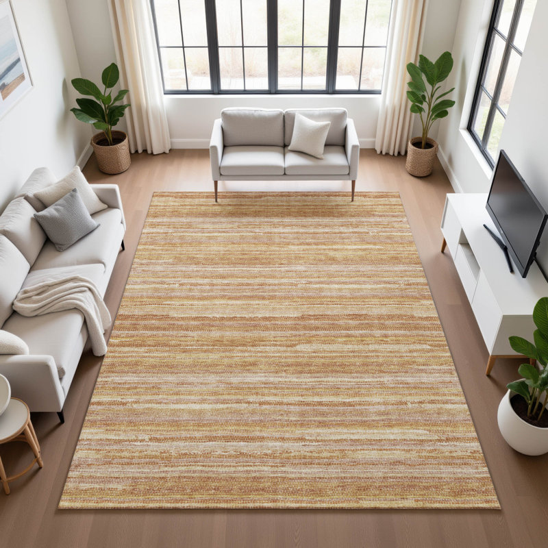 Tapis intérieur / extérieur lavable à la machine Chantille ACN2717, Terre cuite, 9 pi x 12 pi