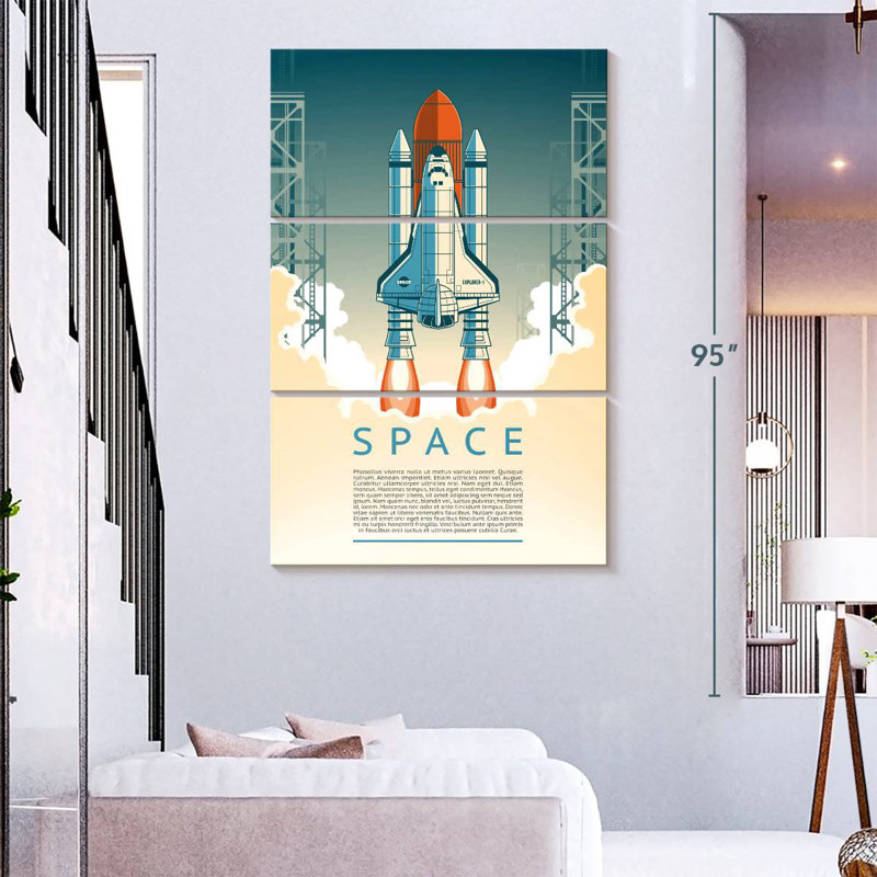 Oberle Space Shuttle Launch Day, 57" H x 36" W