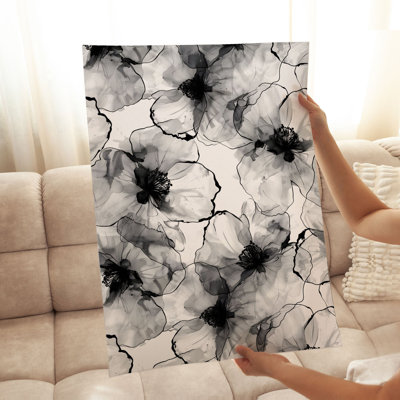 Impression florale noire et blanche
