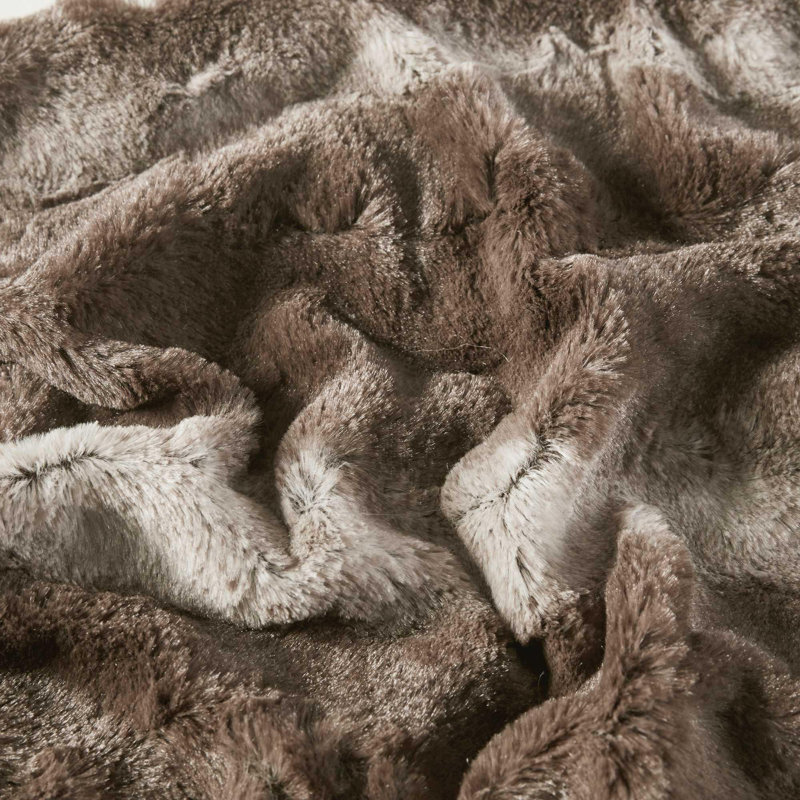 Couverture en fausse fourrure 1pc, Brun, Jeté