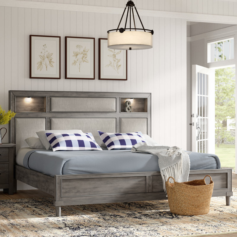 Zola Upholstered Bookcase Storage Bed, California King
