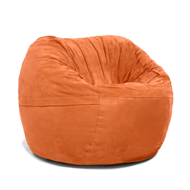 Fauteuil à billes rond 3 pi avec housse amovible Saxx, Microsuède orange