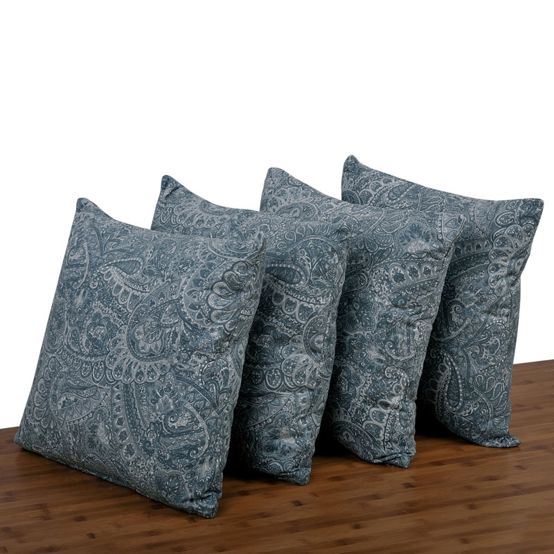 Paisley Pillow Cover, Silver Blue, 18" x 18"