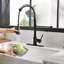Robinet de cuisine de purificateur d'eau potable avec support de séchage pour vaisselle, robinet d'évier de cuisine rétractable (noir mat)