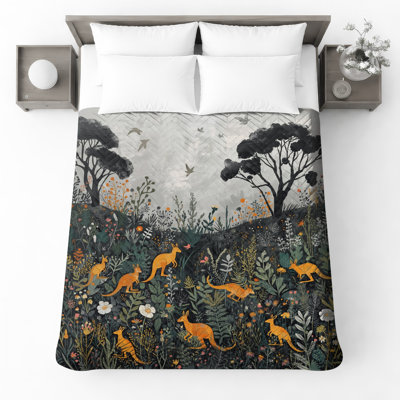 Kangourous en couvre-lit matelassé à motif floral toutes tailles