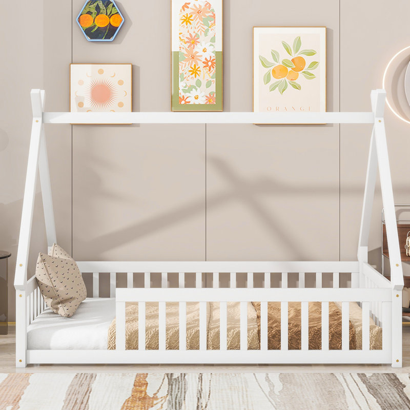 Lit plateforme Aggappora, Gris, Lit simple
