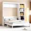 Full Size Murphy Bed With Desk And Bookshelf, White-66927580-66927581