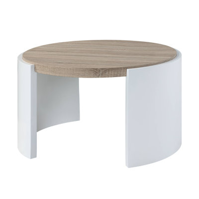 Table basse en chêne et blanc Zoma