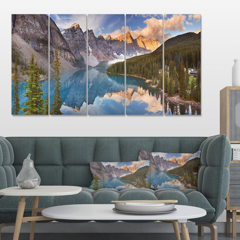 «Moraine Lake in Banff Park Canada», ensemble de 5 toiles tendues