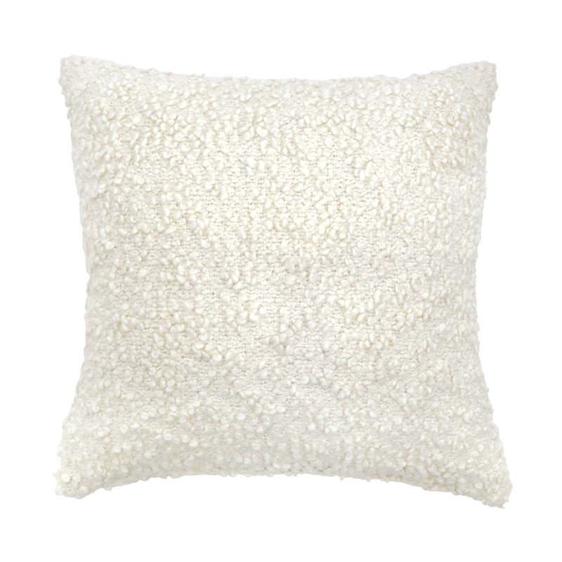 Oreiller Murphy Boucle avec insert, Ivoire ivoire, Carré 20 po