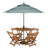 Navin Round Folding Outdoor Bistro Table With Umbrella Hole , 35.4'' in. W 35.4'' in. D