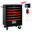 Boîte de rangement pour 6 outils avec mouvement de tiroir lisse - Verrou de rangement en acier noir et rouge de 20 po