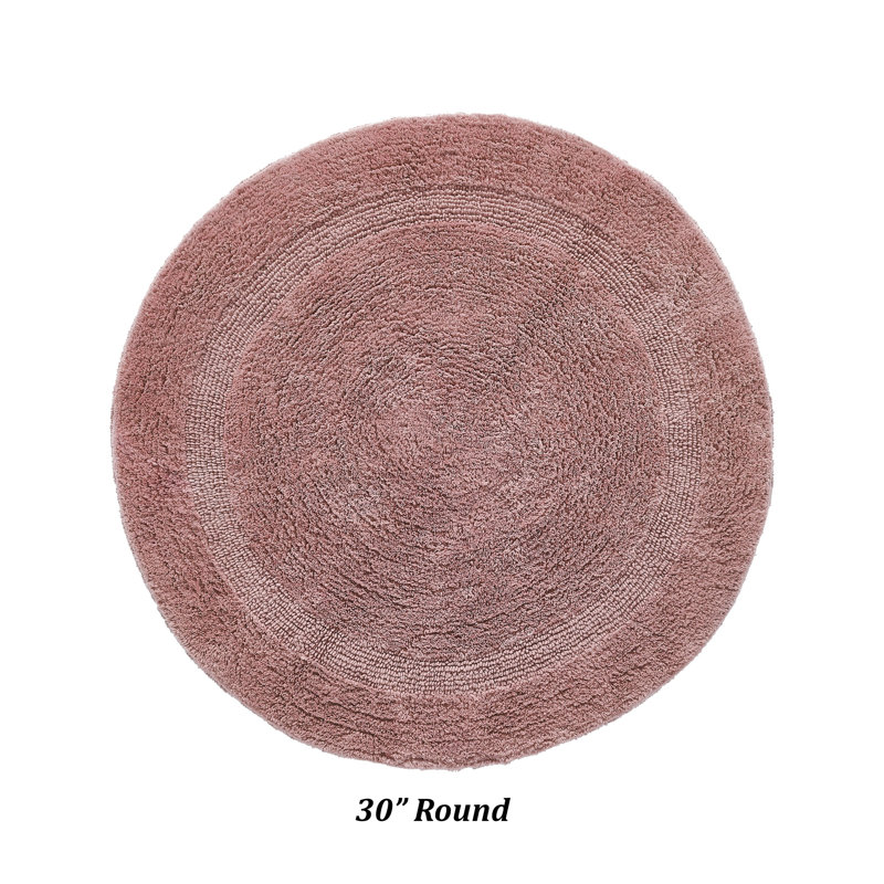 Deidre 100% Cotton Tufted Round Bath Rug, Machine Washable Reversible Super Absorbent 30" Round Oeko-Tex Certified Bathroom Rugs