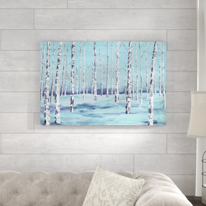 Bluey Birches peint, reproduction sur toile, H 24 po x l 36 po