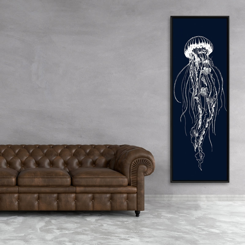 Illustration de méduse blanche - Toile encadrée