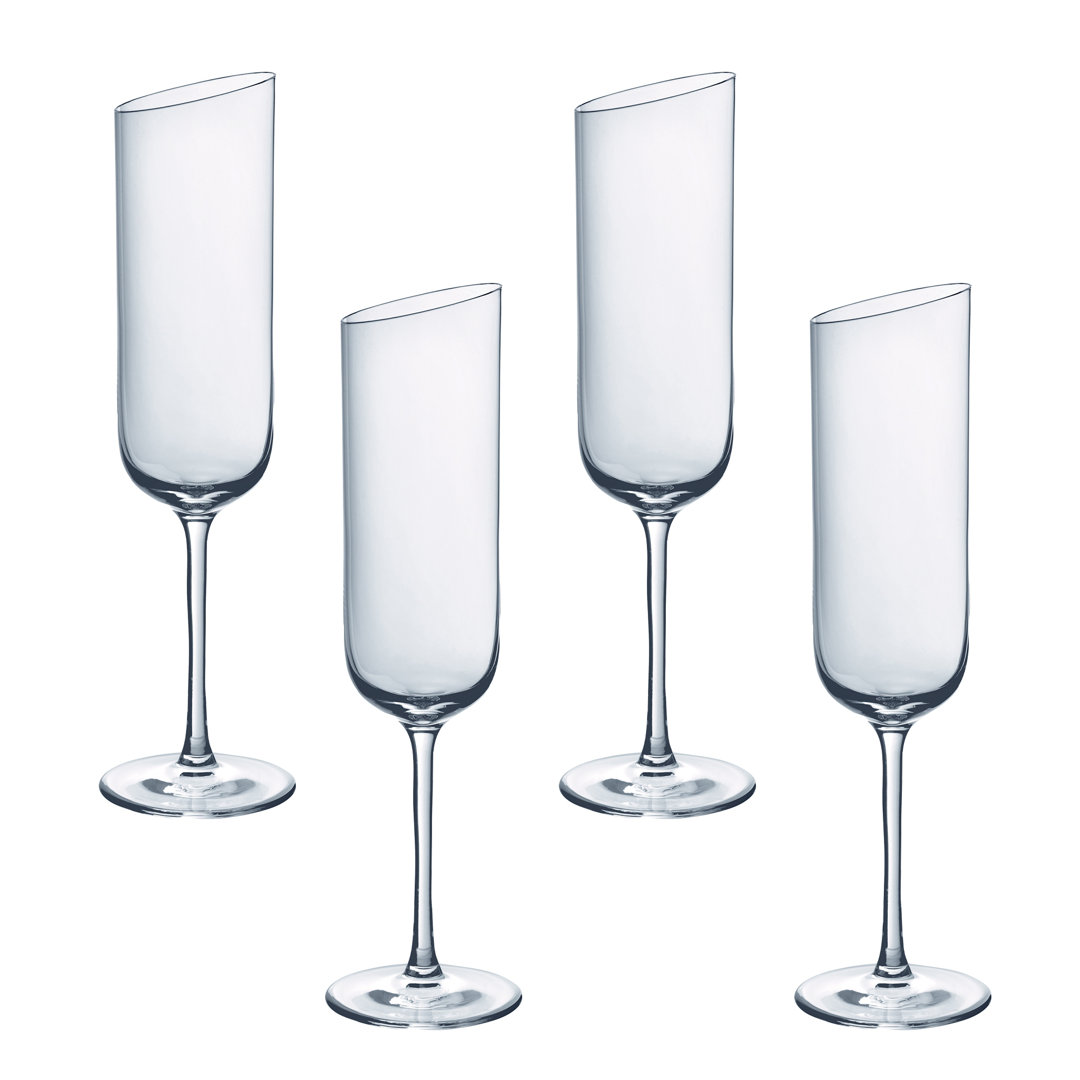 Villeroy & Boch NewMoon Set/4 5.5 oz Crystal Flutes (Set of 4) Villeroy & Boch