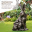 Statue de maman et bébé lapin en bronze 21,25 po H MGO