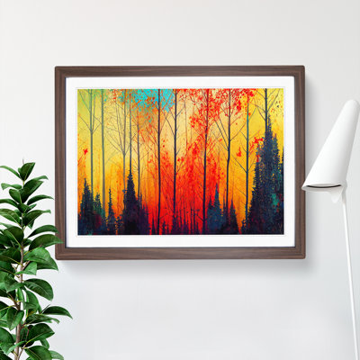 XH1022-6735X Paint Splashed Autumn Forest Vol.4 Abstract - Single Picture Frame Print