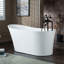 Robinet de baignoire sur pattes à 3 poignées avec accessoire-65725804