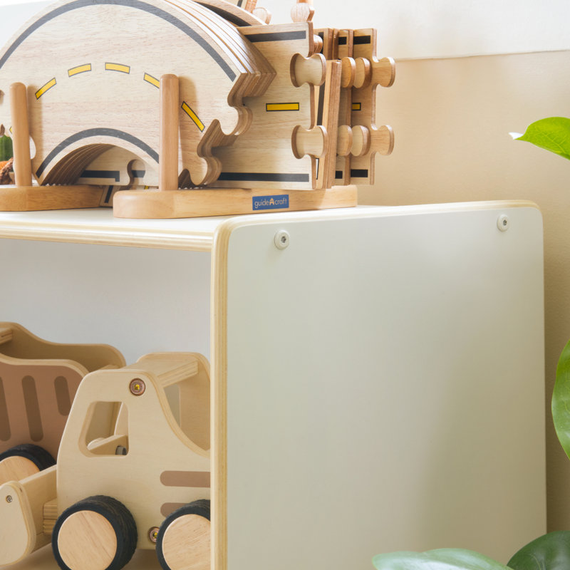 White Wooden 3-Shelf Kids' Storage Unit with Bins