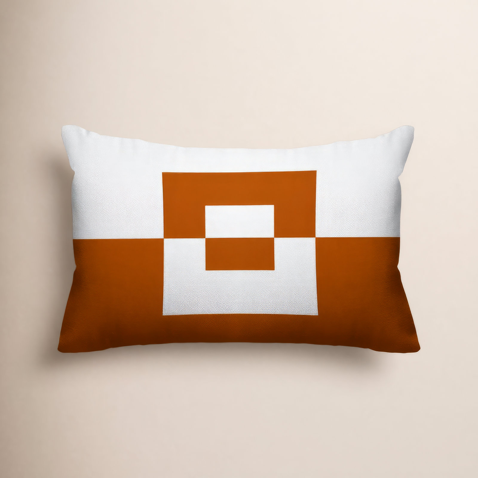 Luella Geometric Indoor/Outdoor Lumbar Throw Pillow, Burnt Orange