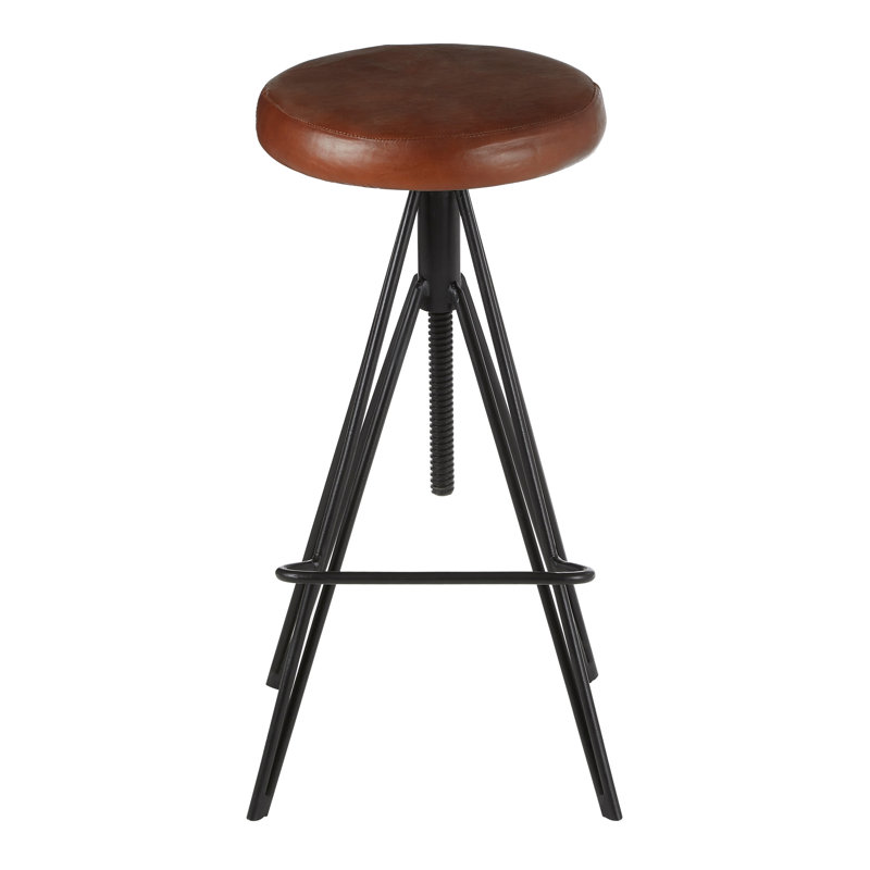 Upholstered Counter Stool with Metal Frame