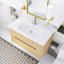 35,82 po W Meuble-lavabo mural simple en céramique blanche-1155749506