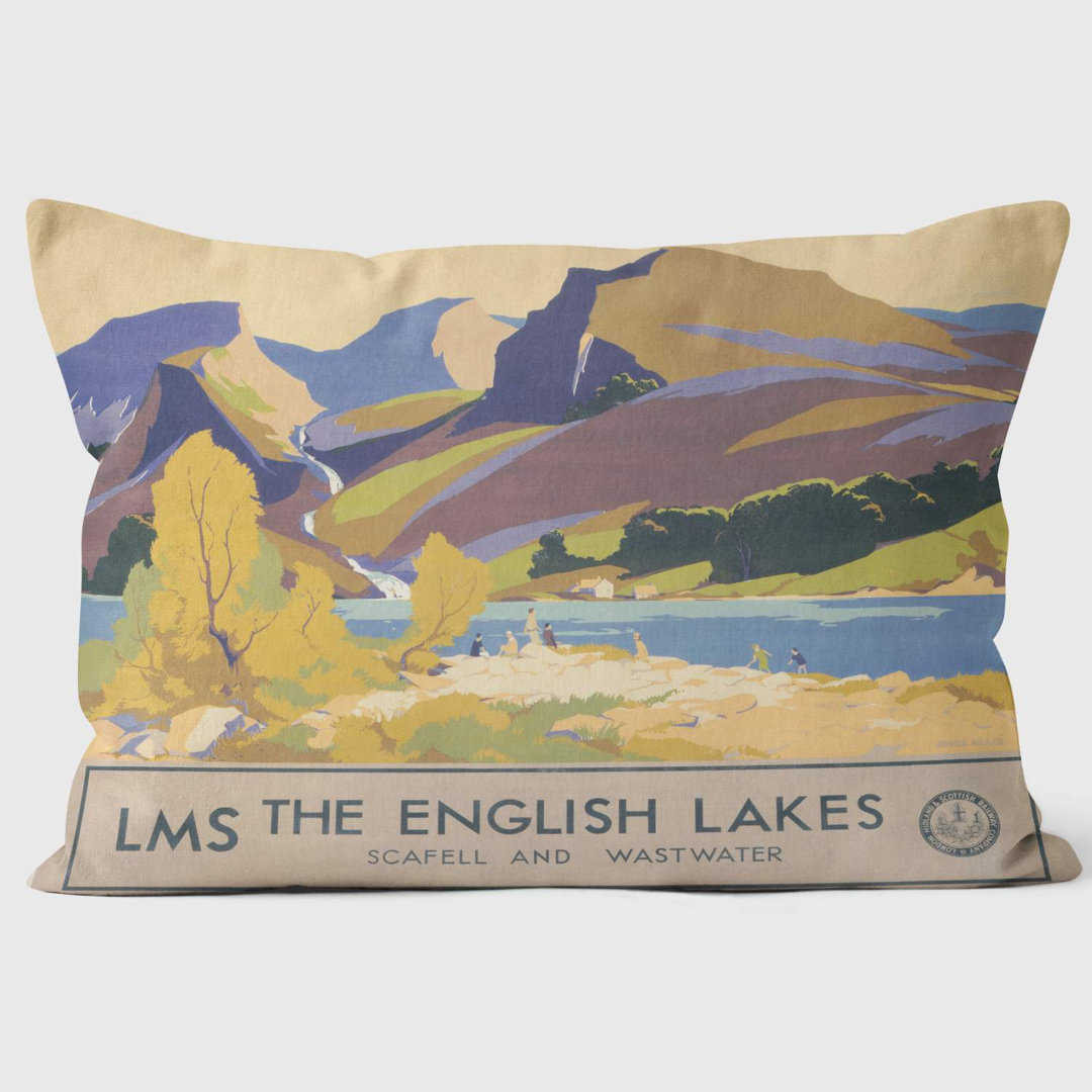 The English Lakes Scafell and Wastwater LMS 1930s - National Railway Museum Cushion