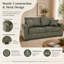 Causeuse en polyester texturé de 69 po de largeur avec 2 coussins décoratifs Solenne-1275173412
