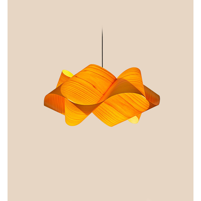 Swirl 1 - Light Pendant, Matte Black, E26, Yellow