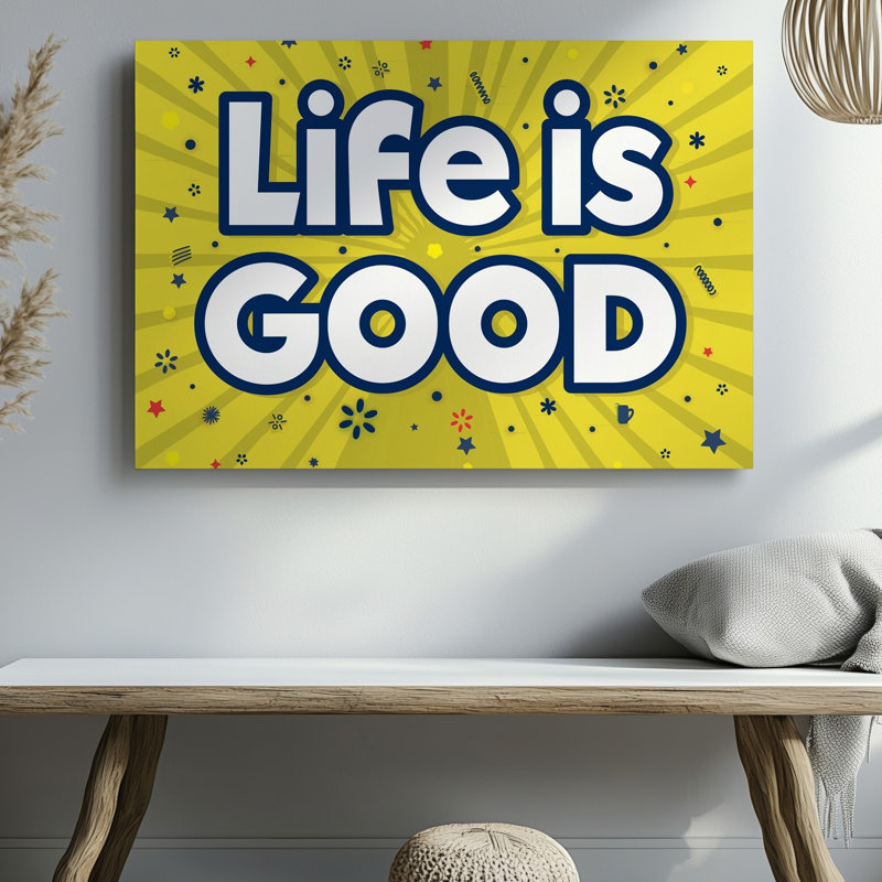 Reproduction d'art sur toile, fond jaune éclatant qui rayonne Positivité et énergie au centre, H 9 po x l 12 po