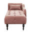 60,6 po. Velours méridienne boutons capitonnés garnis de têtes de clou en bois massif avec 1 coussin -1766105570
