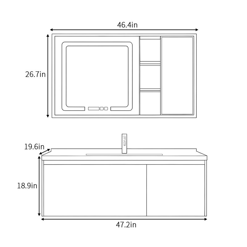 High-end minimalist style bathroom cabinet