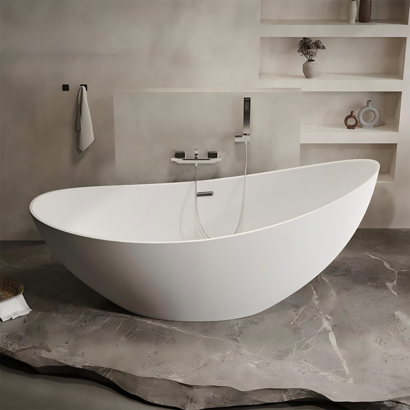 Baignoire autoportante 70,87 "en acrylique, 31.5" H x 31.89" W x 70.87" L