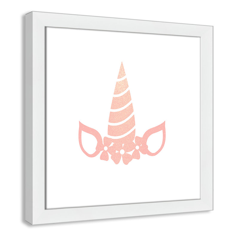 «Be the Unicorn», art encadré 3 ', H 16 po x l 16 po x P 0,6 po, Encadré plat blanc