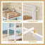 Lit mezzanine simple en métal avec lumières DEL, cadre de lit mezzanine bas avec 6 tiroirs de rangement, tablettes de rangement ouvertes, barrière de sécurité H 15 po-1172916625