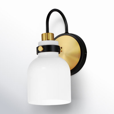 Arold Single Light Glass Dimmable Armed Sconce