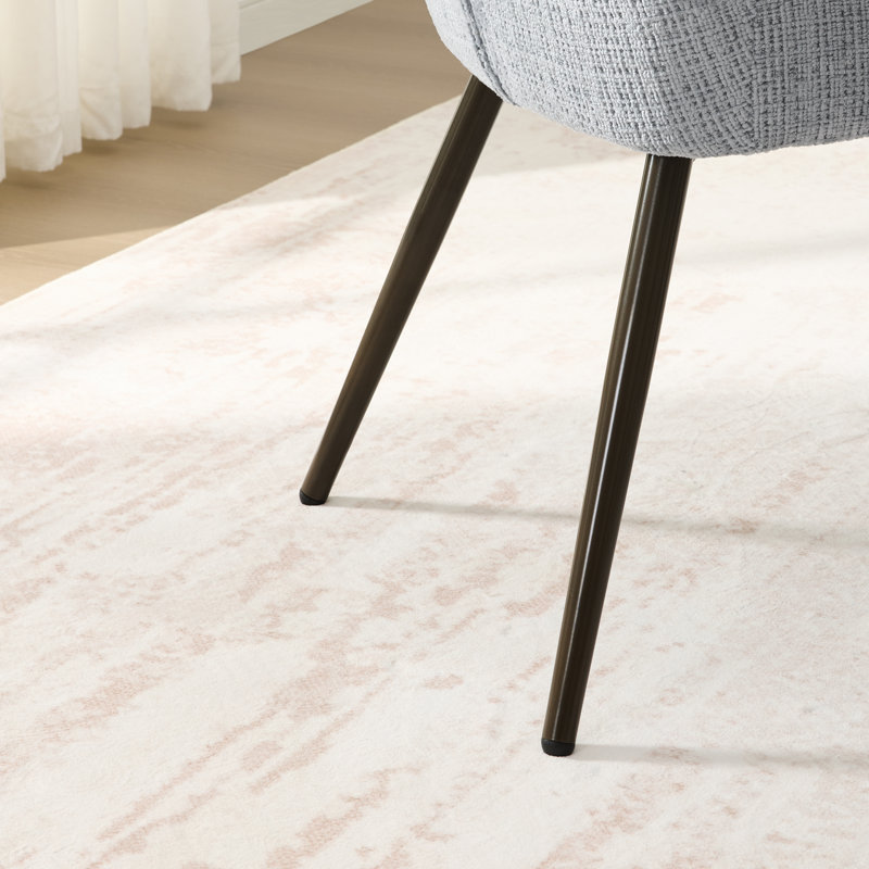 Chaises de salle à manger rembourrées en chenille de 23,6 po de largeur, pieds en métal, chaises d'appoint incurvées et rembourrées confortables, chaises de salle à manger peu encombrantes pour petits appartements