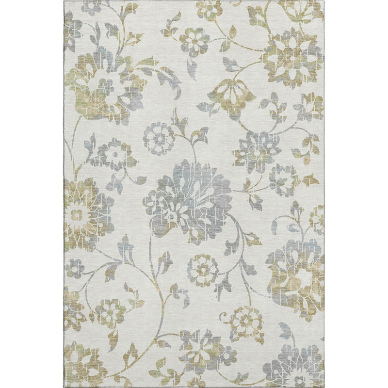 Premium Machine Washable Prisco Ivory Rug, Rectangle 3' x 5'