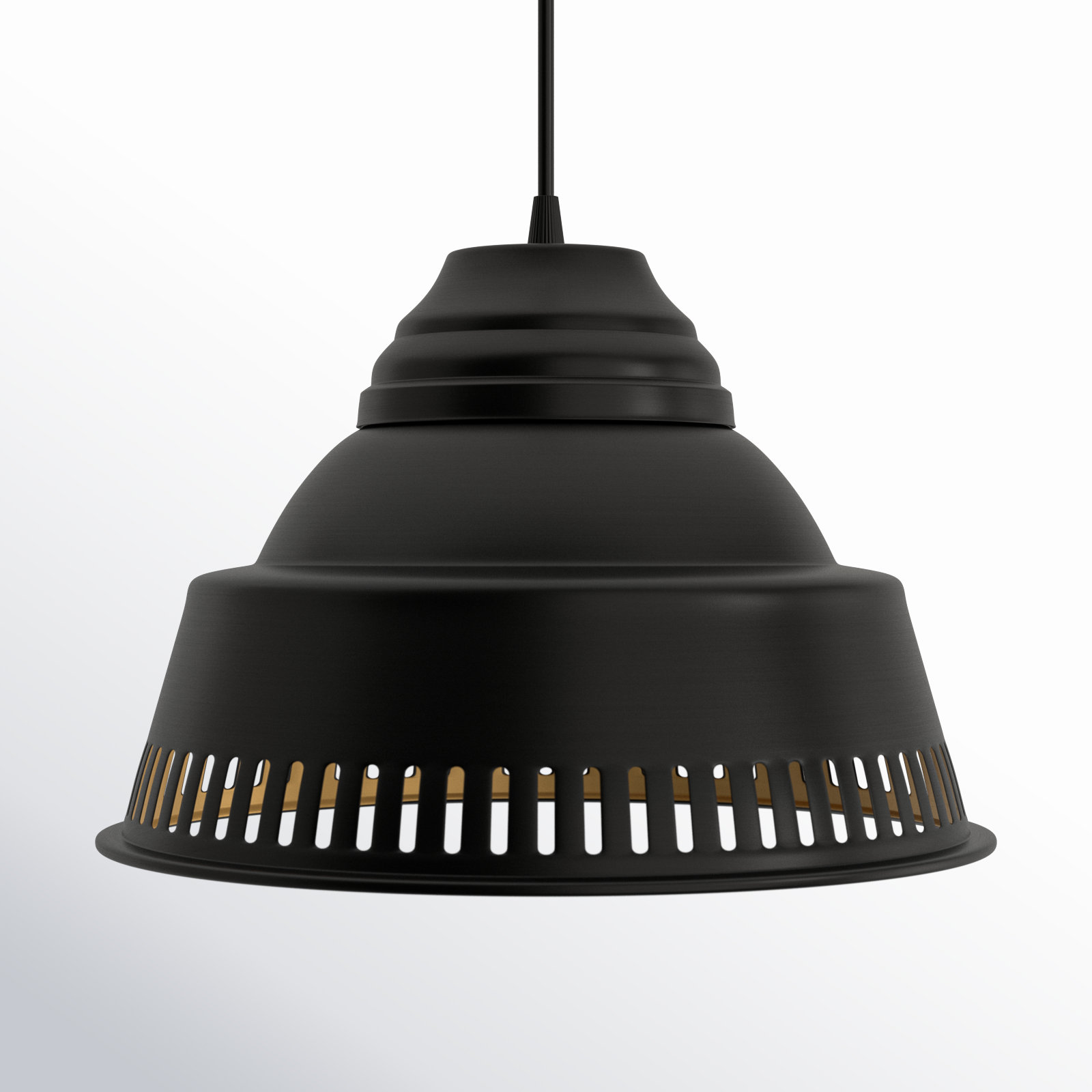 Desra Single Light Metal Dimmable Pendant, Black