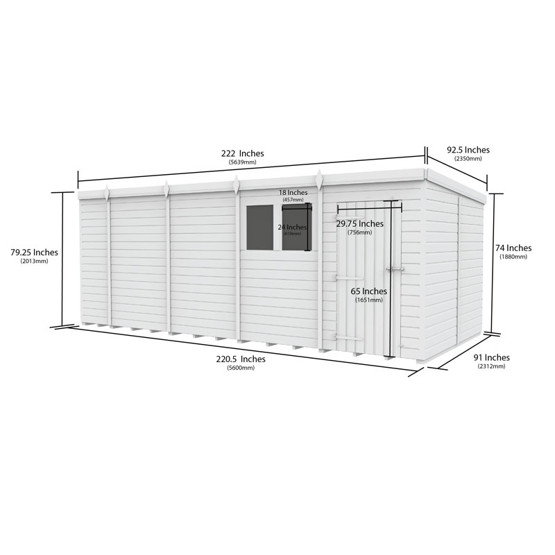 19x8 Pent Composite Shed
