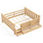 Lits de plancher en bois peu encombrants avec rangement et escaliers mignons, grand lit naturel clair