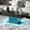 Table basse noire moderne ultrabrillante avec lumières DEL réglables