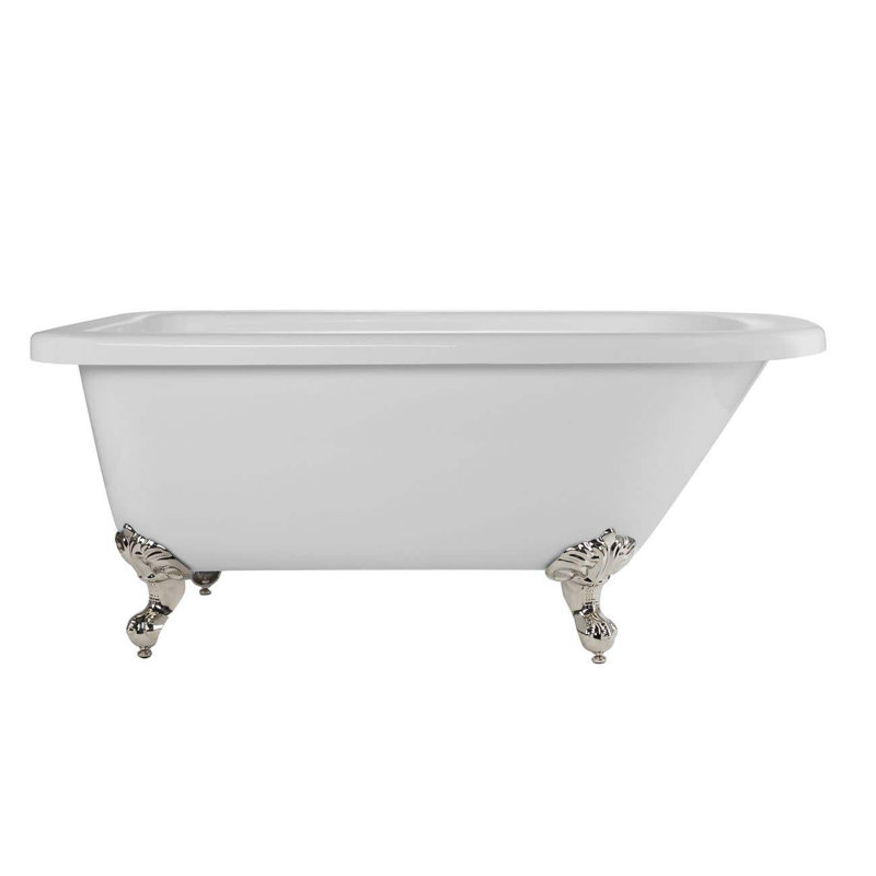 Baignoire de trempage sur pattes en acrylique 59 "x 29" Savanna, Nickel poli