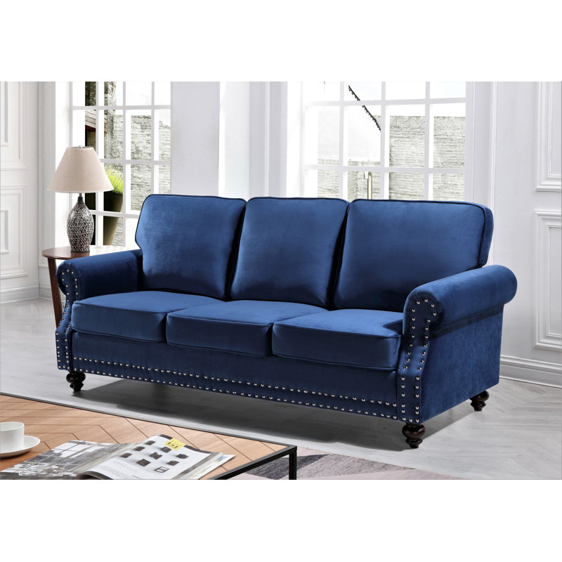 Canapé Hananiah, H 37,4 po x l 85,04 po x P 33,9 po, Bleu foncé